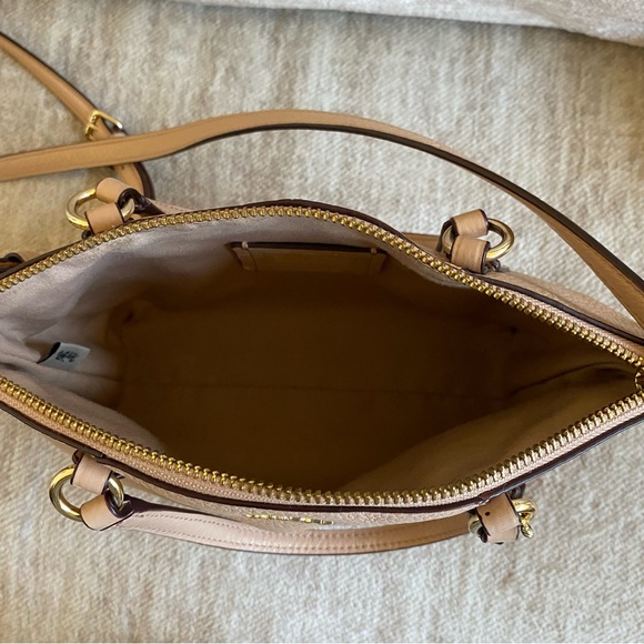 Coach Mini Kelsey Satchel Leather Crossbody Bag Pink Beige - Picture 8 of 16